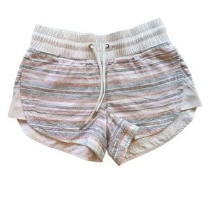 Athleta Linen Shorts Womens Size 2 XS Beachside Cabo High Rise Stripe Pull On